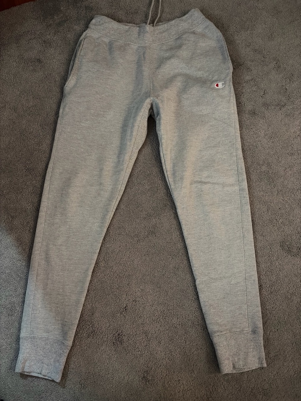 Champion Kids Light Gray Jogger Sweatpants with Logo